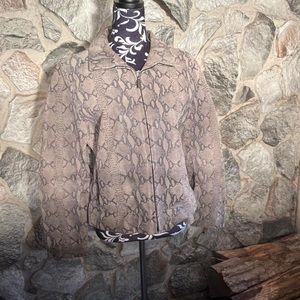 Colebrook & Co Snake Print Leather Jacket L